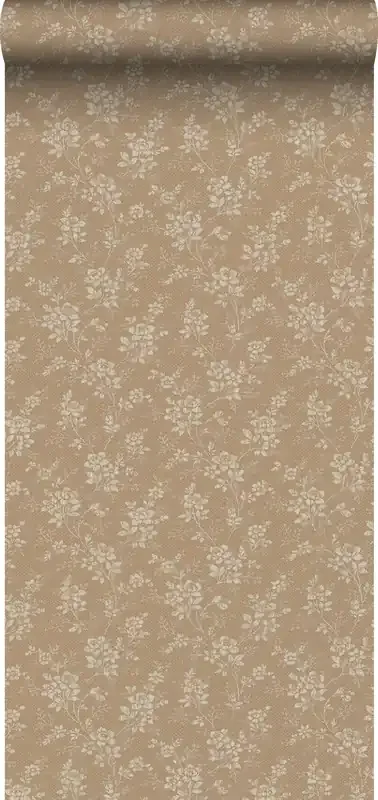papel pintado vintage flores marrón de Borastapeter – 661061
