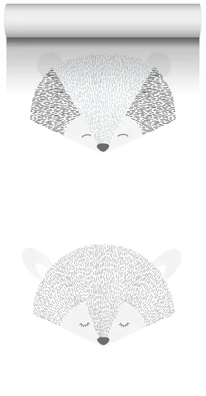 papel pintado XXL cabezas de animales gris claro de ESTAhome – 158832