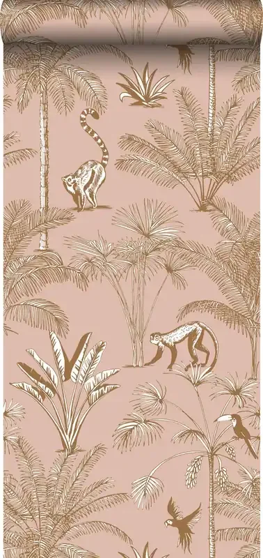 papel pintado XXL jungla rosa melocotón de ESTAhome – 158943