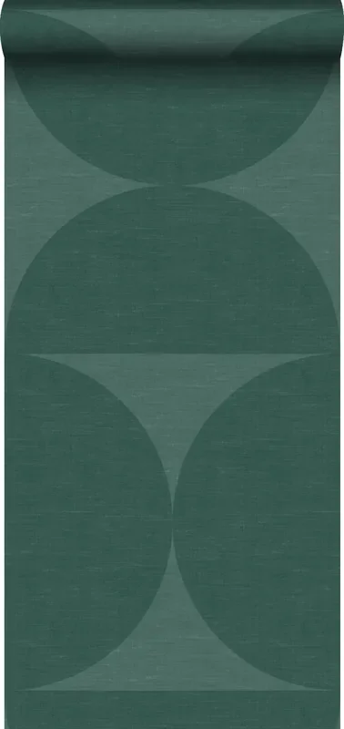 papel pintado XXL semicírculos verde oscuro de Origin Wallcoverings – 357225