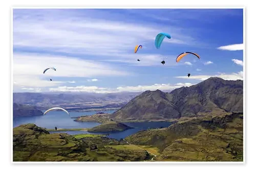 Parapentes sobre el lago Wanaka de David Wall Danita Delimont