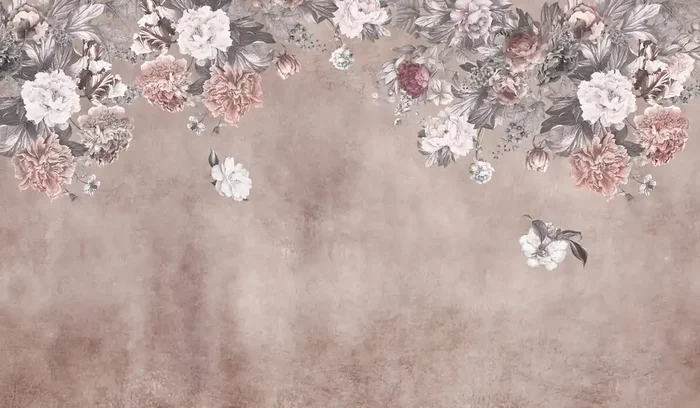 Pared de Flores Vintage – Rosa