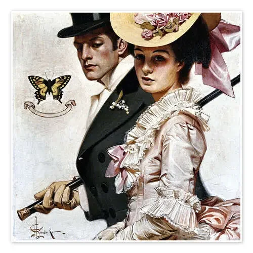 Pareja a la moda victoriana de Joseph Christian Leyendecker Master Collection