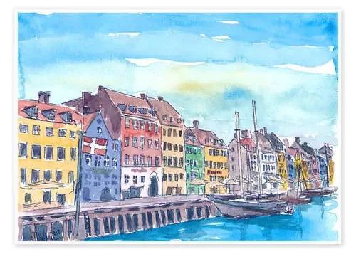 Paseo marítimo de Nyhavn, Copenhague de M. Bleichner