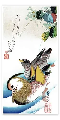 Pato mandarín de Utagawa Hiroshige Master Collection