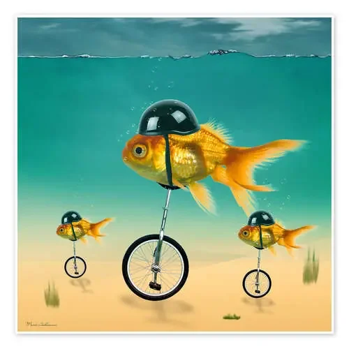 Peces en monociclo de Mark Ashkenazi