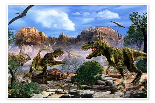 Pelea de dos T-Rex de Kurt Miller Stocktrek Images