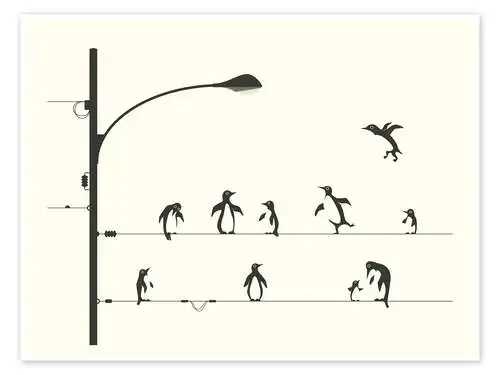 PENGUINS ON A WIRE de Jazzberry Blue