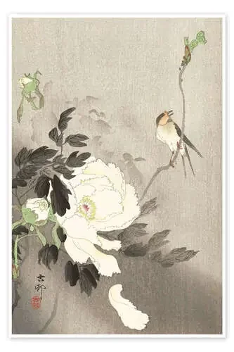 Peonías de Ohara Koson Master Collection