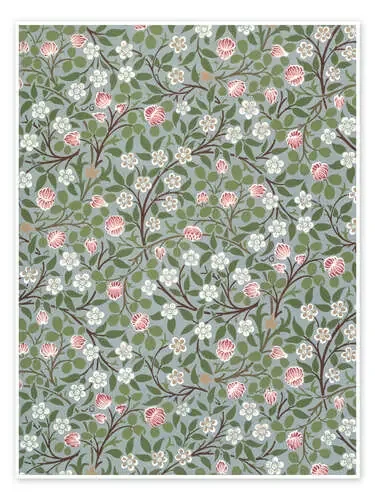 Pequeñas flores rosadas y blancas de William Morris Bridgeman Images