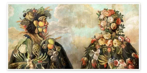 Perfil antropomórfico de un hombre y una mujer de Giuseppe Arcimboldo Master Collection