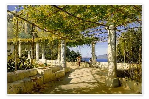Pergola on Capri with View of Mount Vesuvius de Peder Mørk Mønsted akg-images