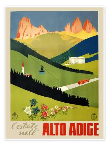 Periódico vintage, Tirol del Sur, Italia de Vintage Travel Collection