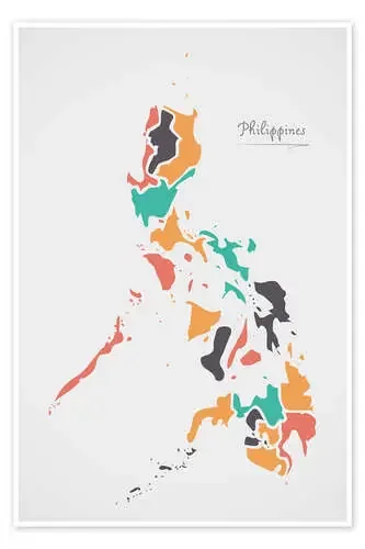 Philippines map modern abstract with round shapes de Ingo Menhard