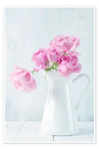 Pink roses in white jug Editors Choice