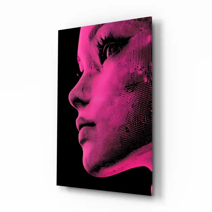 Pink with Dots Glass Wall Art Designer Collection – 28.5 » X 18 «
