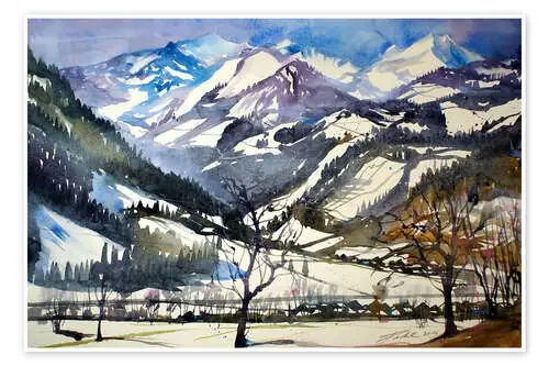 Pinzgau winter landscape near Bruck de Johann Pickl