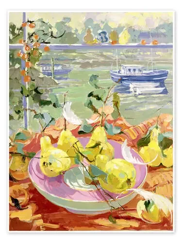 Plato de pera rosa de Elizabeth Jane Lloyd Bridgeman Images