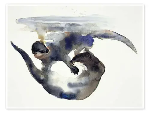 Playing Otter in the water de Mark Adlington Bridgeman Images