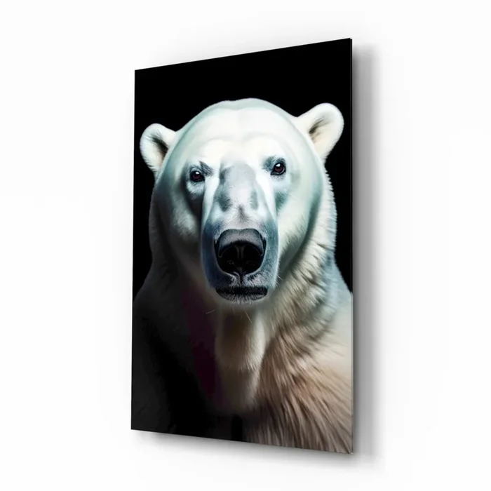 Polar Bear‘s Gaze Glass Wall Art Designer Collection – 28.5 » X 18 «
