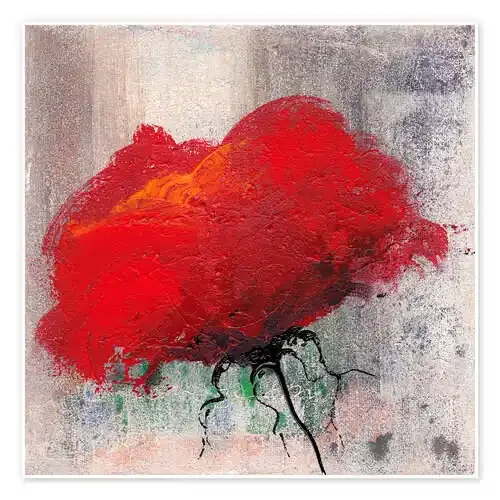 Poppy flower on beige de Vittorio Vitale