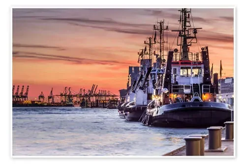 Por la noche en el puerto de Hamburgo de Dennis Stracke