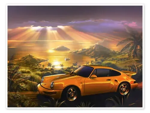 Porsche at the beach de Adrian Chesterman MGL Licensing