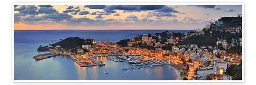 Port Soller Mallorca por la noche de FineArt Panorama