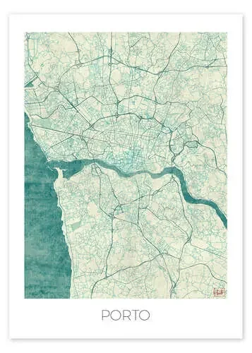 Porto Map Blue de Hubert Roguski