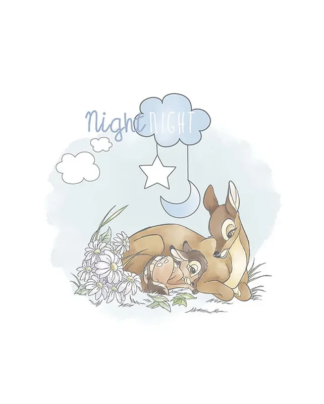 póster decorativo Bambi Good Night azul y beige de Disney – 610096