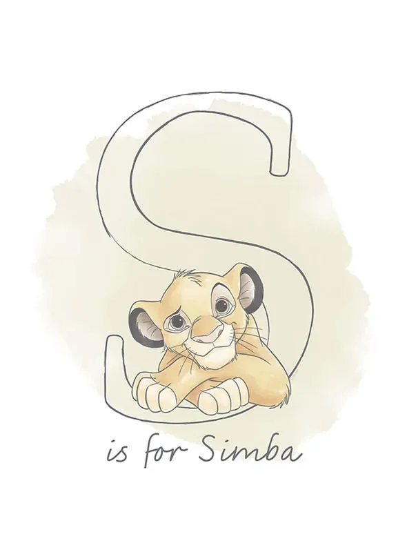 póster decorativo El rey león Simba beige de Disney – 610128