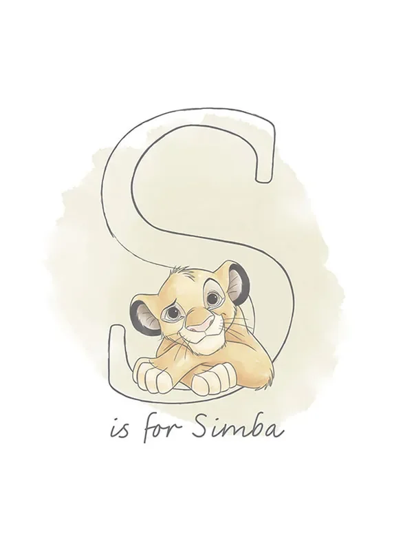 póster decorativo El rey león Simba beige de Disney – 610130