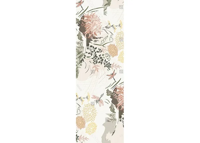 póster decorativo flores rosa, verde y amarillo de Sanders & Sanders – 601063