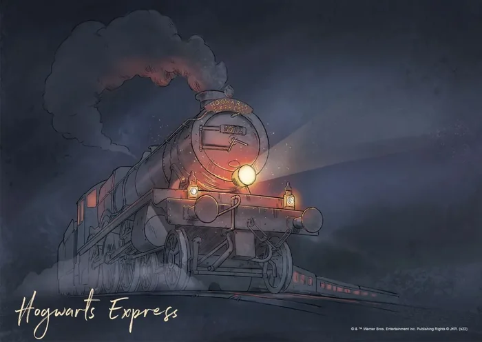 póster decorativo Harry Potter Expreso de Hogwarts azul oscuro de Sanders & Sanders – 601254