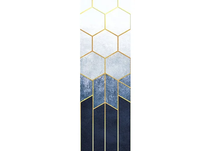 póster decorativo hexágono azul y oro de Sanders & Sanders – 601071
