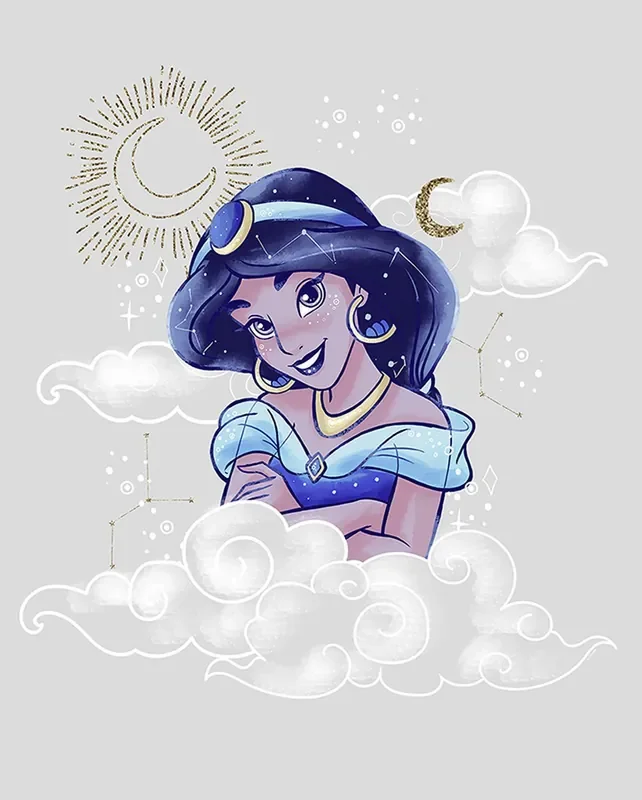 póster decorativo jazmín aladino gris y azul de Disney – 611705