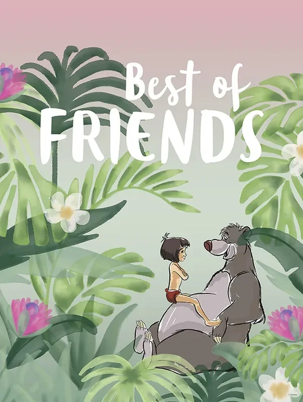 póster decorativo libro de la selva verde y rosa de Disney – 611713