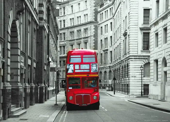 póster decorativo Londres gris y rojo de Sanders & Sanders – 600689