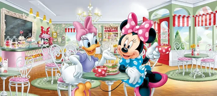 póster decorativo Minnie Mouse & Pata Daisy rosa, morado y verde de Disney – 600878