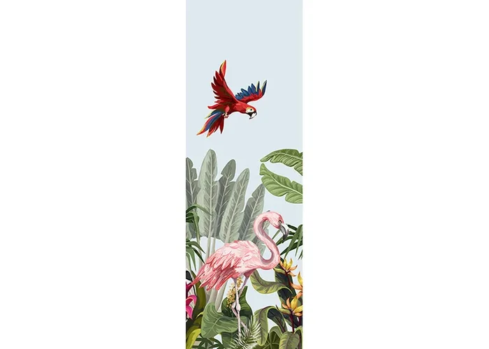 póster decorativo paisaje tropical azul, verde y rosa de Sanders & Sanders – 601067