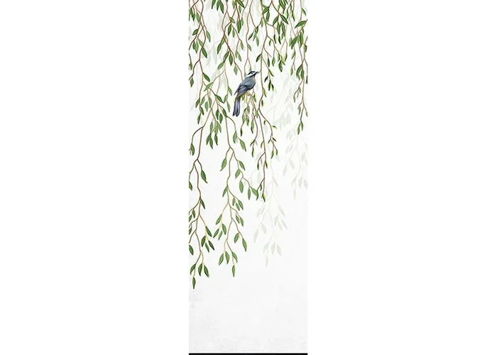 póster decorativo pájaro en la naturaleza verde y blanco de Sanders & Sanders – 601070