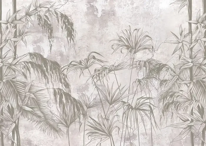 póster decorativo plantas tropicales gris de Sanders & Sanders – 601238
