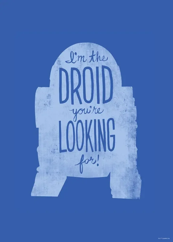 póster decorativo R2D2 quotes azul de Disney – 612173