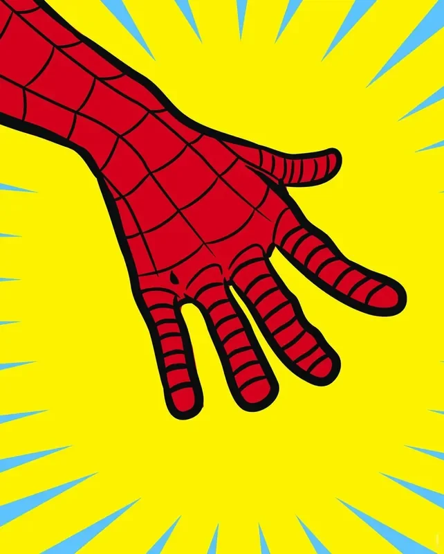 póster decorativo Spider-Man amarillo y rojo de Komar – 612850