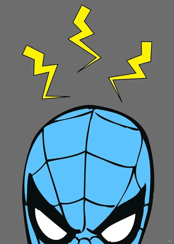 póster decorativo Spider-Man azul y gris de Komar – 612846