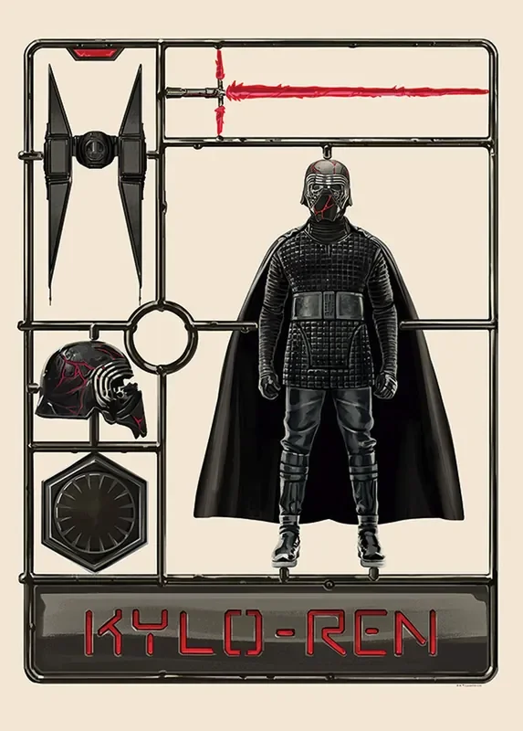 póster decorativo Star Wars Kylo beige y negro de Disney – 610280