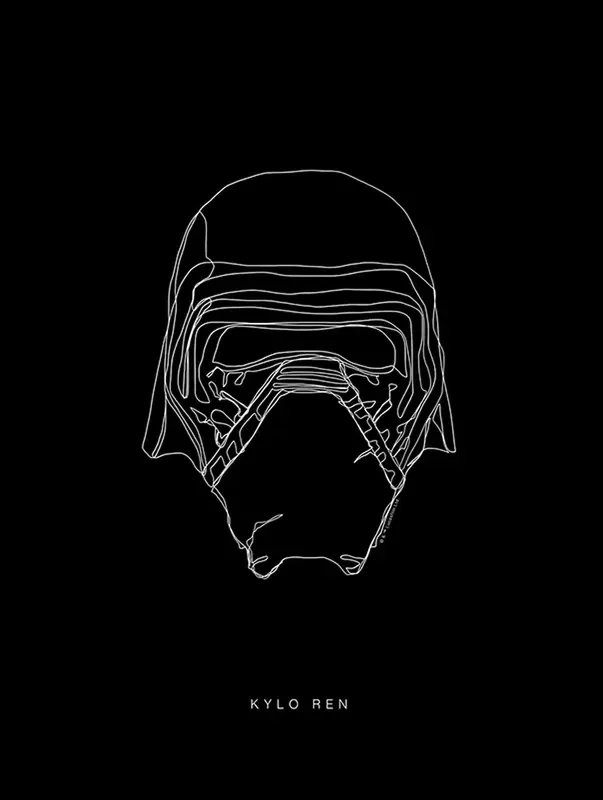 póster decorativo Star Wars Kylo blanco y negro de Disney – 611665