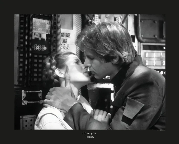 póster decorativo Star Wars Leia & Han blanco y negro de Disney – 610252