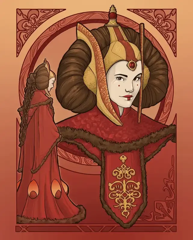 póster decorativo Star Wars Padmé Amidala rojo de Disney – 612865