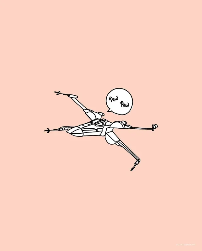 póster decorativo Star Wars Pew Pew rosa de Disney – 612181